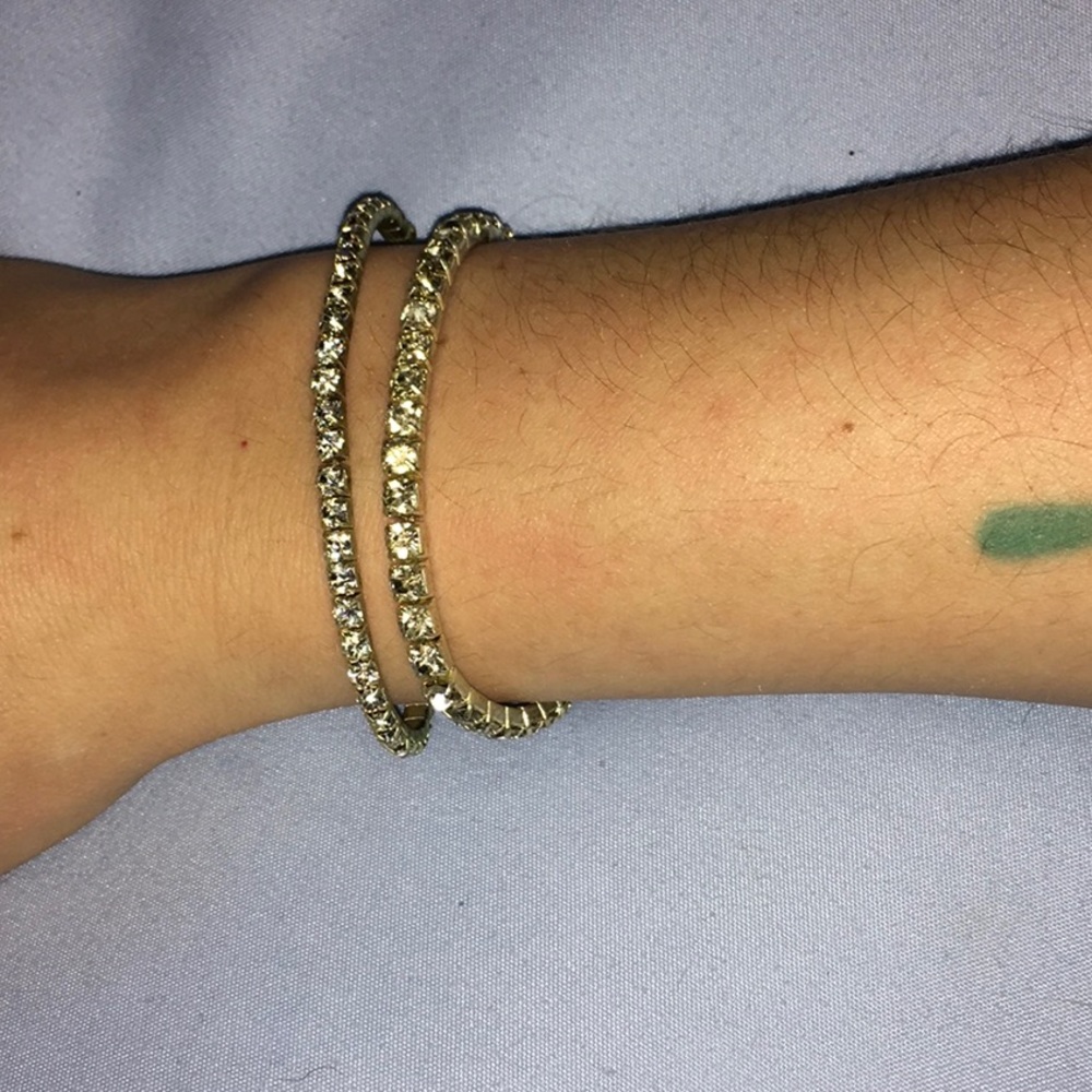 Pair of Silver and Cubic Zirconia stone bracelets